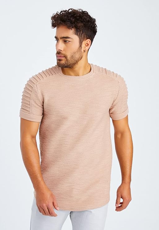 Leif Nelson Men's Modern Stylish Basic T-Shirt Crew Neck Shortsleeve Pullover Hoodie Sweater Jacket Slim Fit LN6325