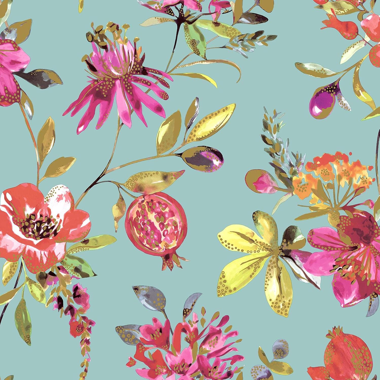 Holden Melgrano Floral Wallpaper Soft Teal 90520