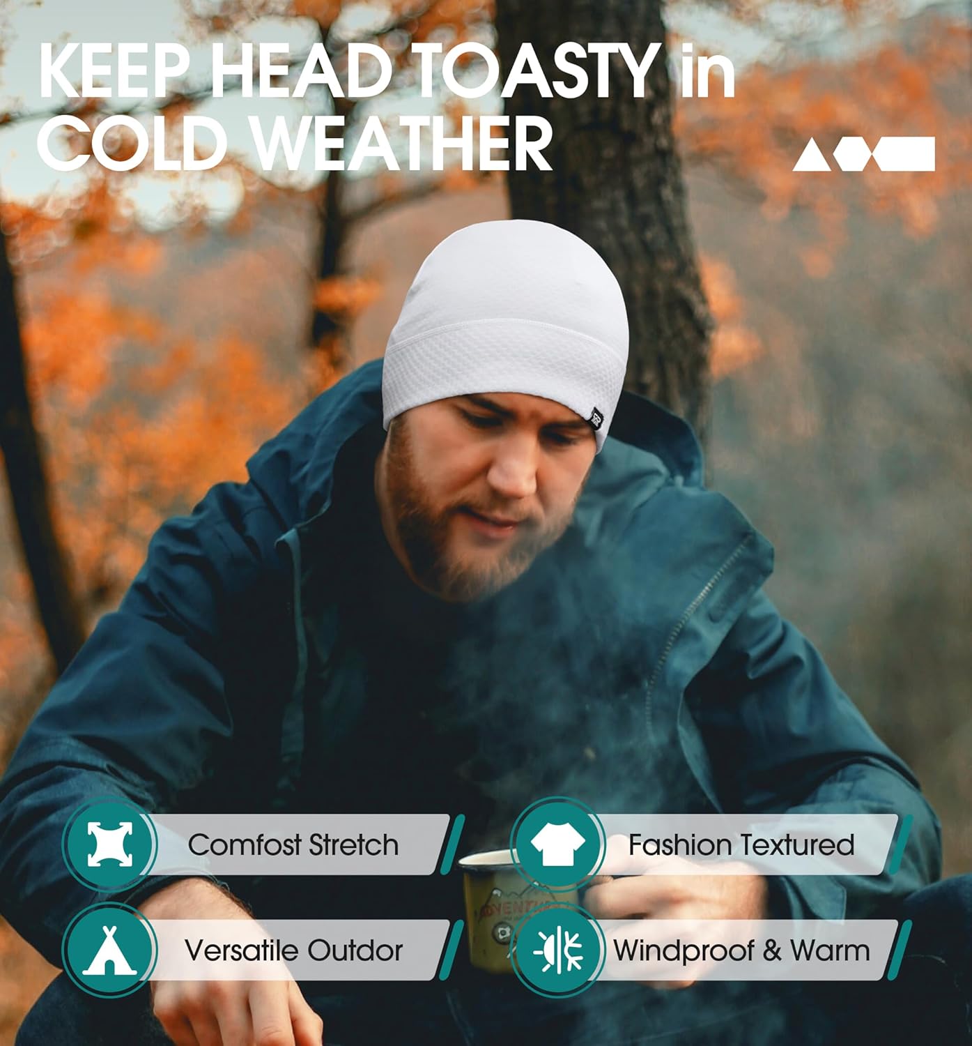 Winter Thermal Skull Cap for Men Women - Warm Breathable Running Cycling Skiing Outdoor Helmet Liner Beanie - Image 2