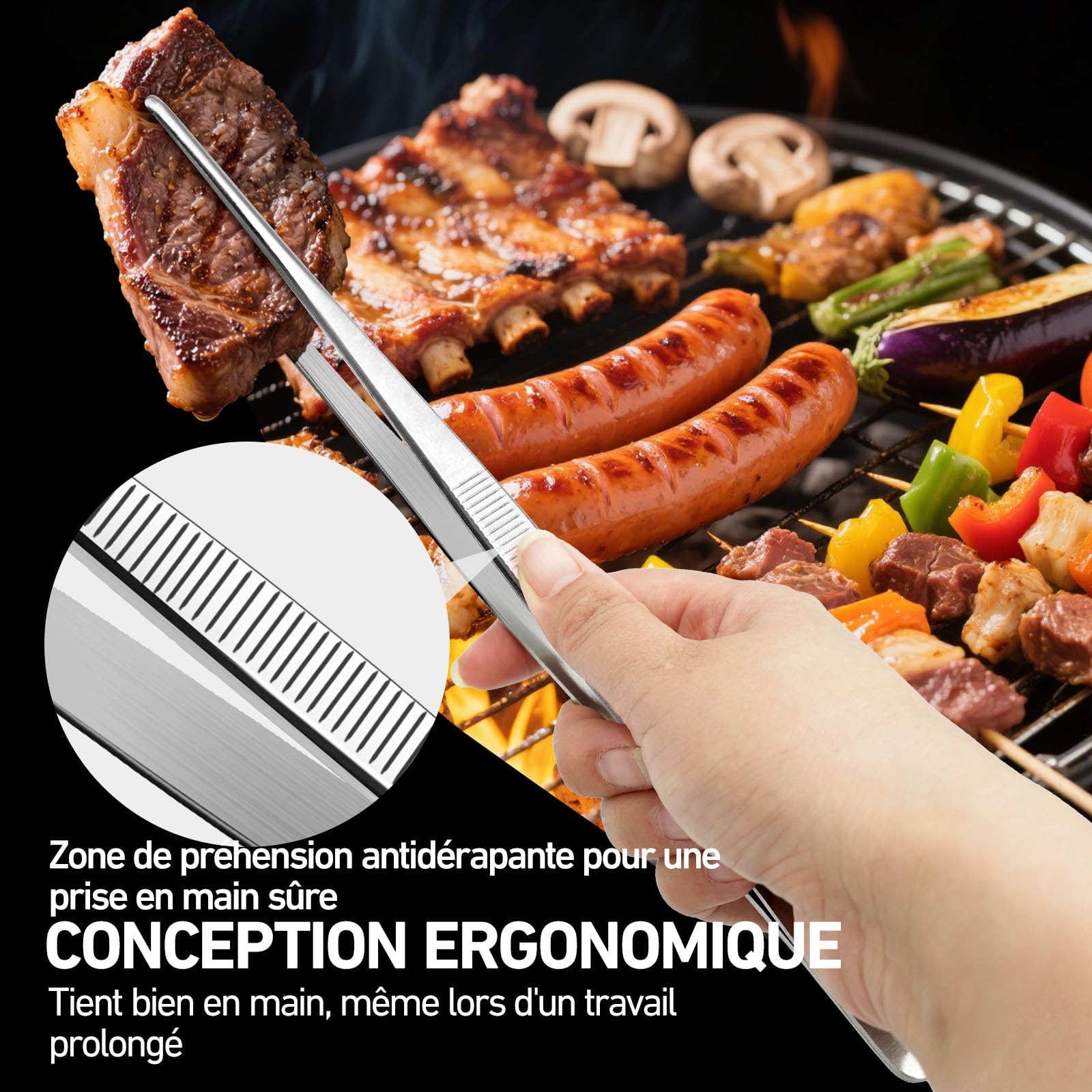 Ustensile Cuisson Viande Légumes Plancha Pince Barbecue