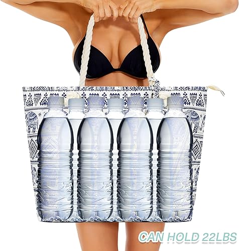 Miniatura 7 de WLLWOO Beach Bags For Women,Extra Large Beach Tote Waterproof Sandproof,Swim Pool Totes Bag Vacation Beach Bag