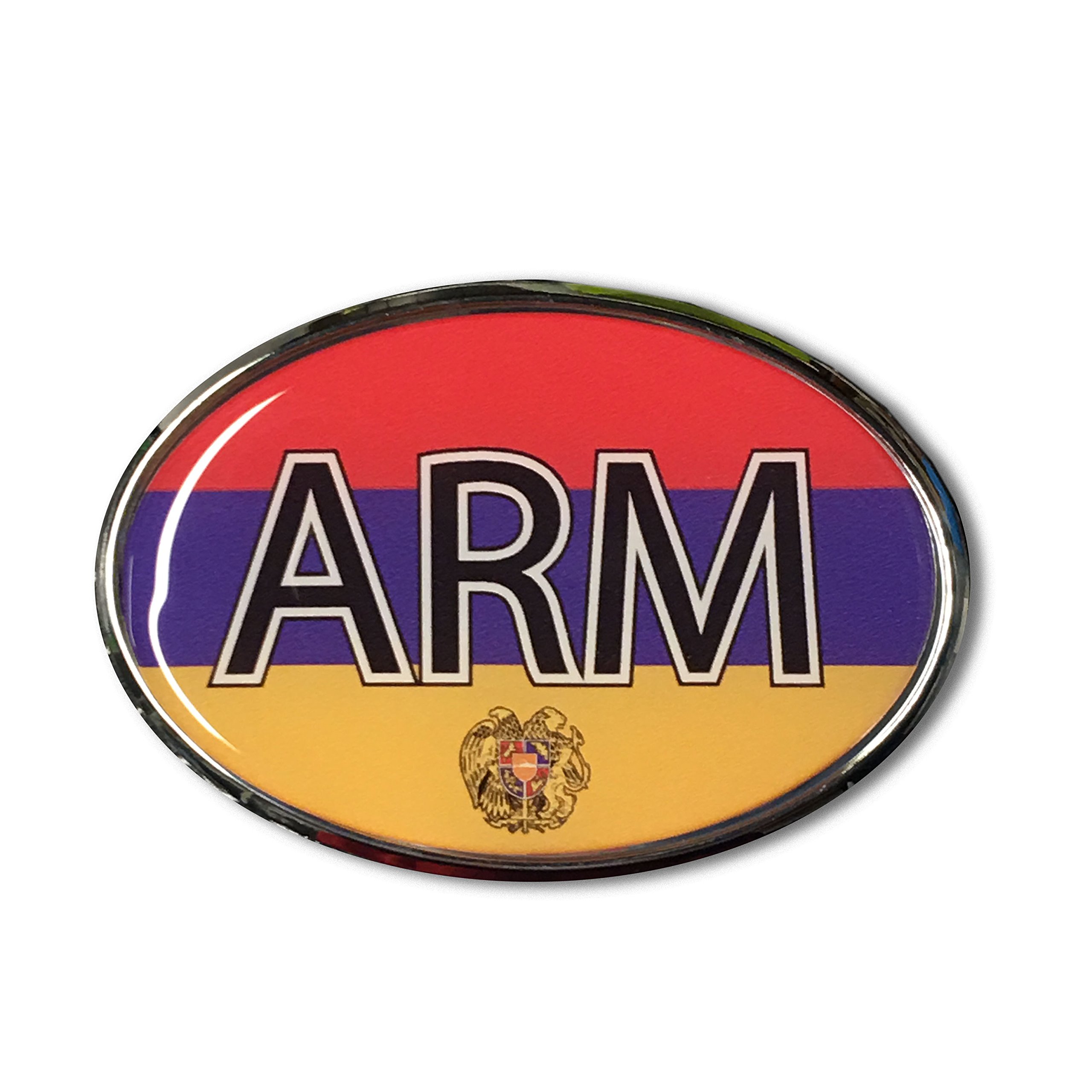 Amazon.co.jp: アルメニア楕円形フラグクロームエンブレムProud