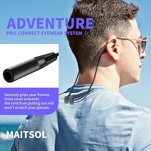 Miniatura 6 de Maitsol Correa de soporte para gafas, 2 unidades, correa para gafas de sol deportivas, cordón para gafas alrededor del cuello, cuerda para gafas