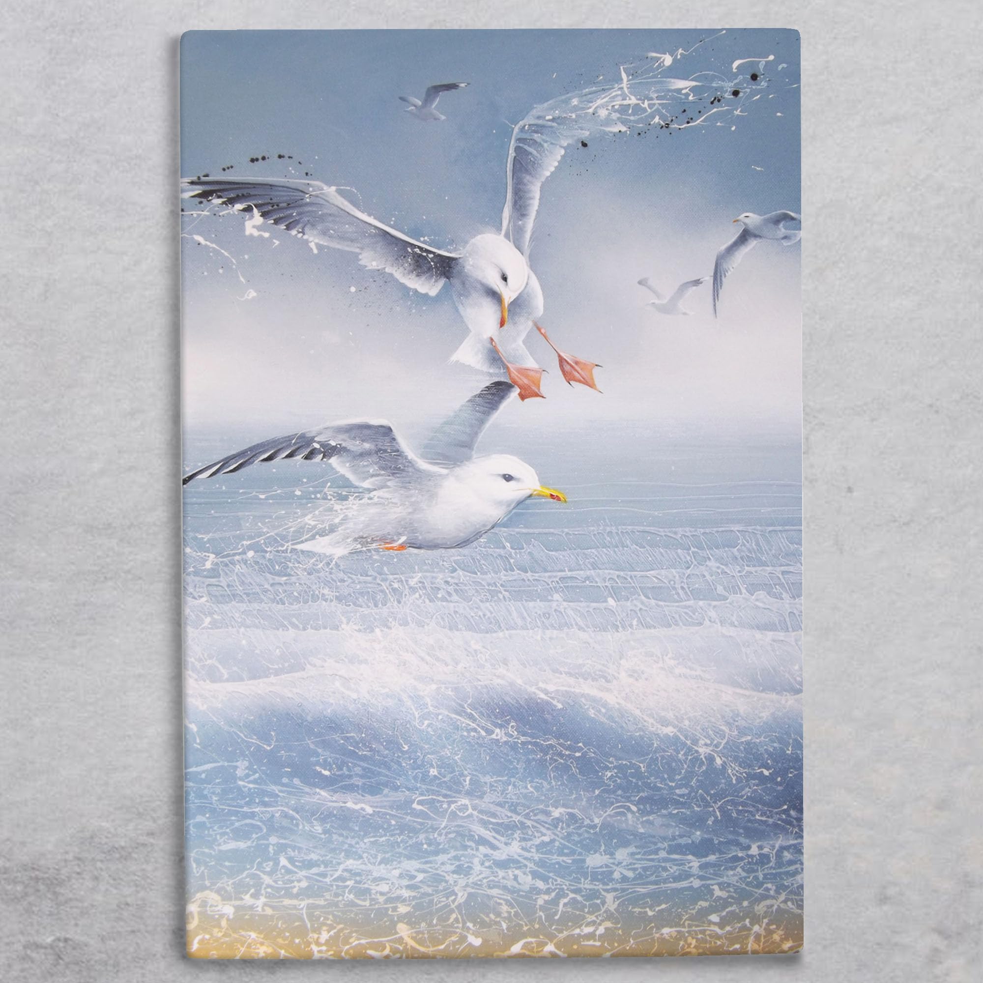 Global Designs Seagulls Ceramic Tile Picture Plaque Sign Bird Wall Art By D Finney 30x20cm