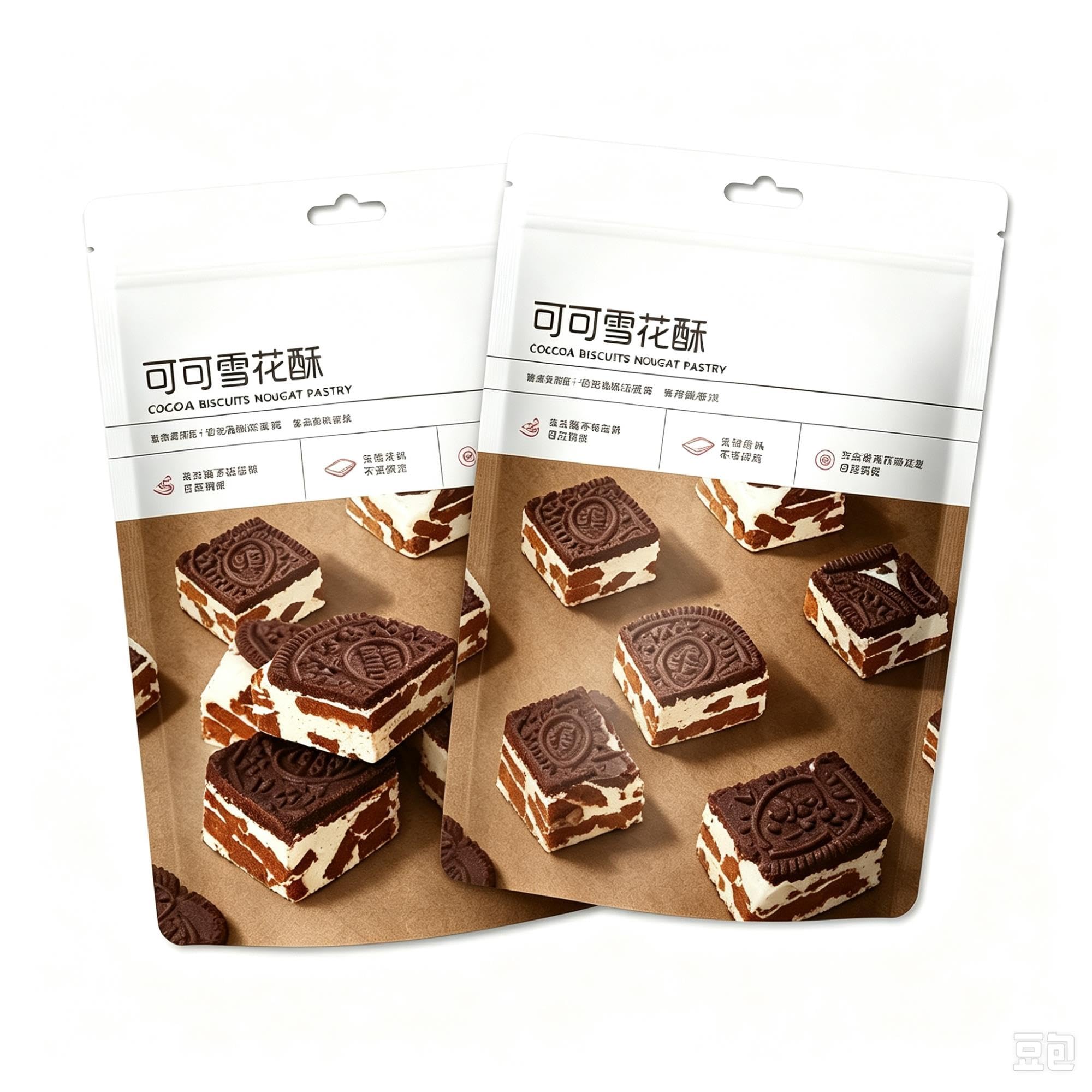 Bocaditos de hojaldre crujientes de galleta de cacao 160 g * 2