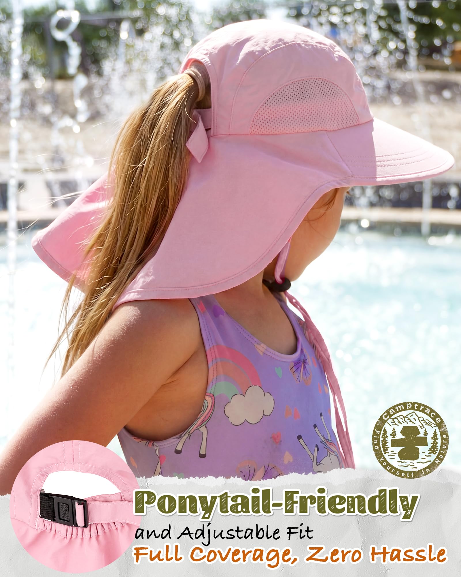 Camptrace Toddler Sun Hat for Kids Baby Beach Sun Protection UPF 50 Boys Girls Fishing Hats