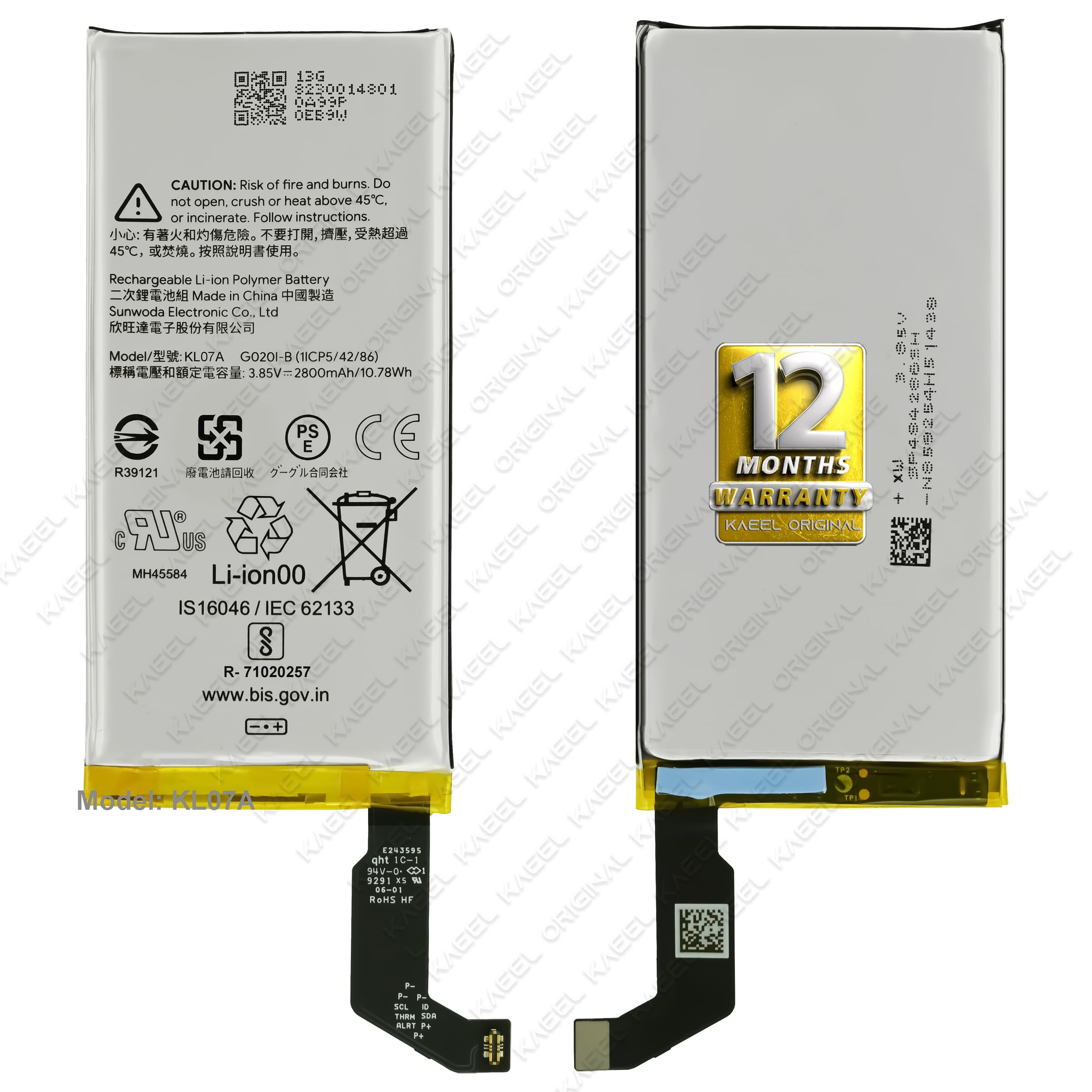 KAEEL ORIGINAL G020i-B Battery for Google Pixel 4 GA01187-US - 2800mAh with 12 Months Warranty* (G020i-B)