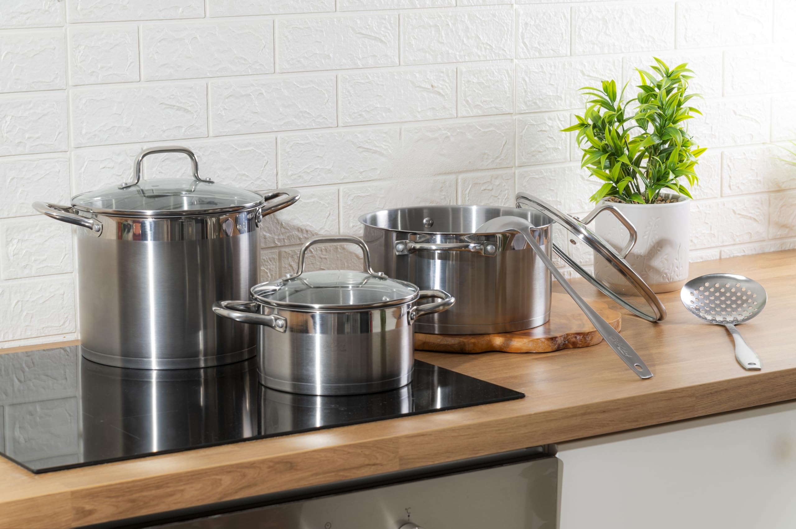 Batteria 15 pezzi, in acciaio inox 18/0, induzione, Inox SìChef