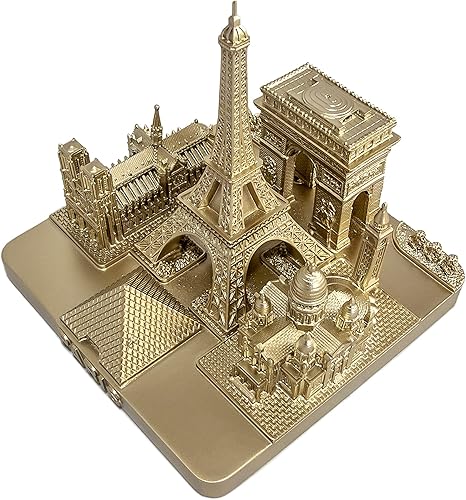 Miniatura 9 de París City Skyline Modelo 3D Landmark Réplica Cuadrado Oro Rosa 4 ½ pulgadas