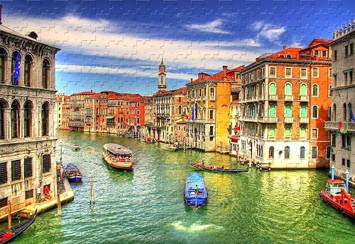 Top Venice Italia - Rompecabezas de madera de 1000 piezas de 29.5 x 19.6 pies, cada pieza es única