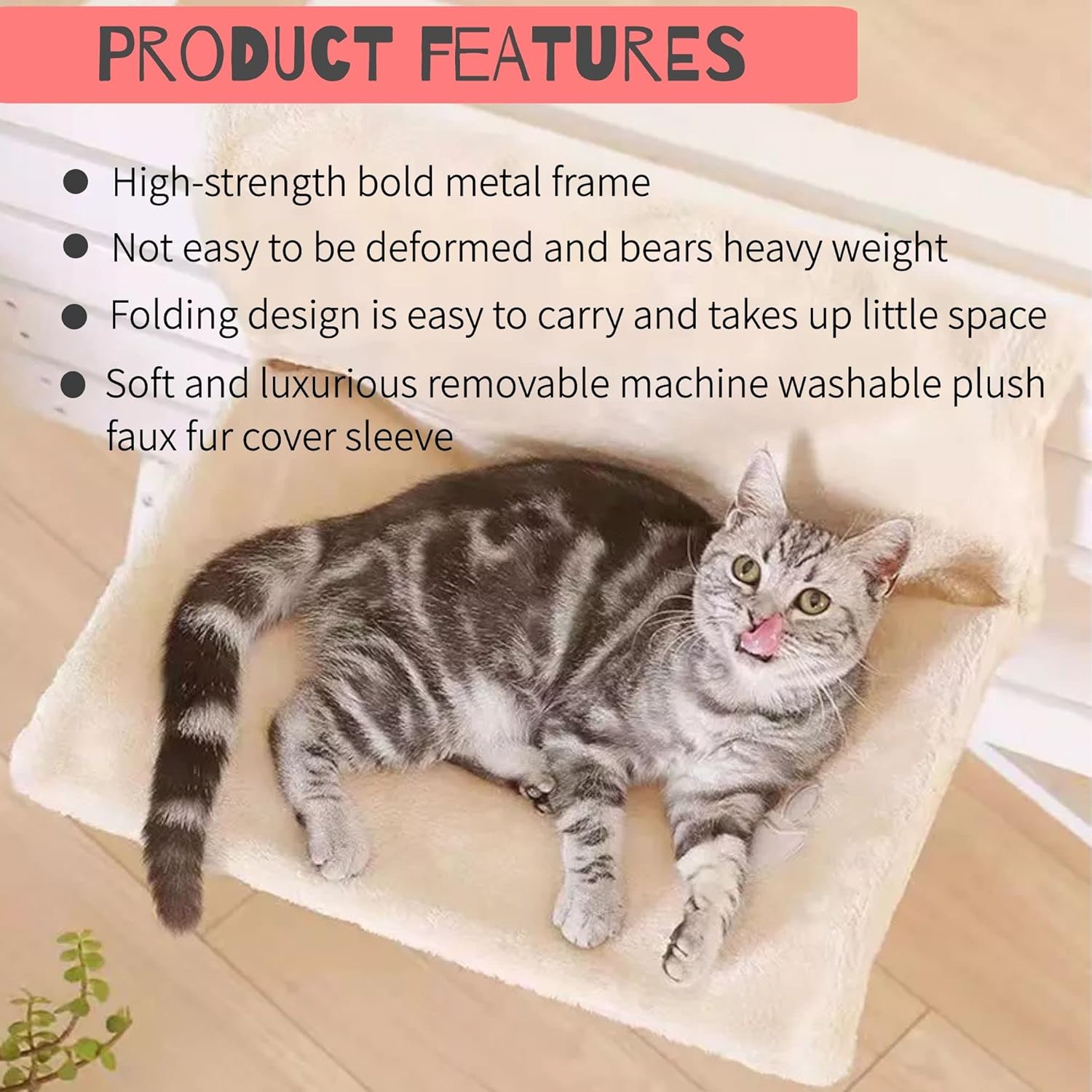 review Hanging Cat Hammock Radiator Cat Bed - Folds Easily for Travel - Hang Anywhere Excluding Metal Frame