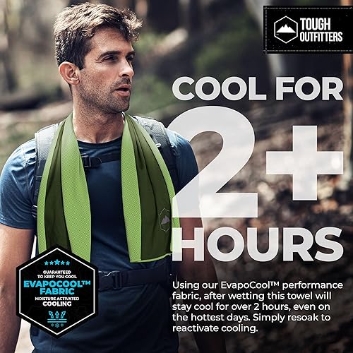 Miniatura 2 de Tough Outdoors Toallas de enfriamiento (38.5 x 12 pulgadas)  Toallas refrescantes para cuello y cara, toallas refrescantes para el cuello, toalla de