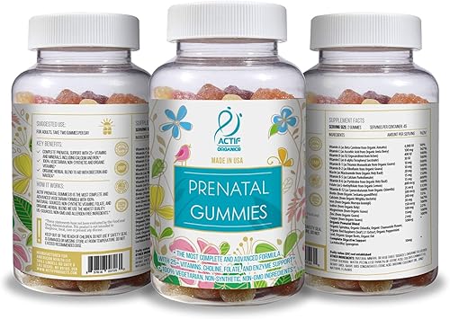 Miniatura 4 de ACTIF Gomitas prenatales con más de 27 vitaminas orgánicas y mezcla de hierbas orgánicas, sin OMG, 100% vegetarianas, 90 unidades, fabricadas en