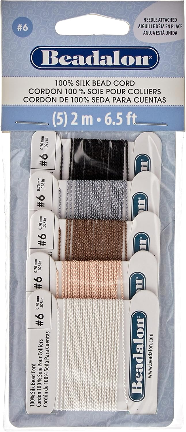 Beadalon Silk Thread, Black/White/Grey/Beige/Brown : Tools & Home Improvement