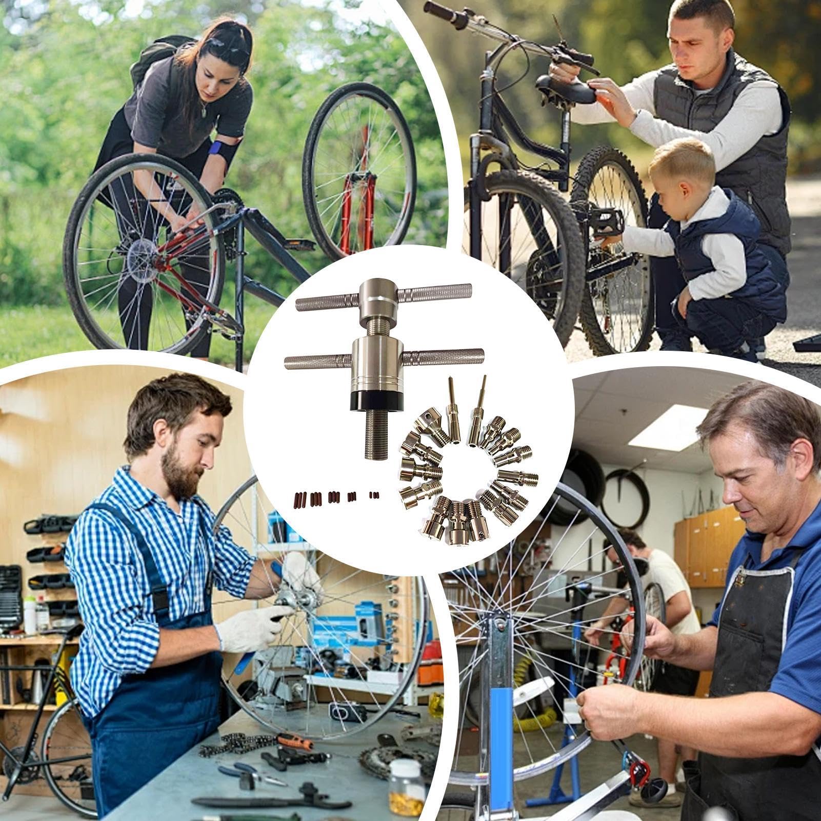 Generisch Werkzeug zur Demontage von Radlagernaben,Fahrradnaben-Ausbau- und Montagewerkzeug | Reparaturset für Rennrad,für Scooter Fahrrad Werkstatt Mountainbike Offroad