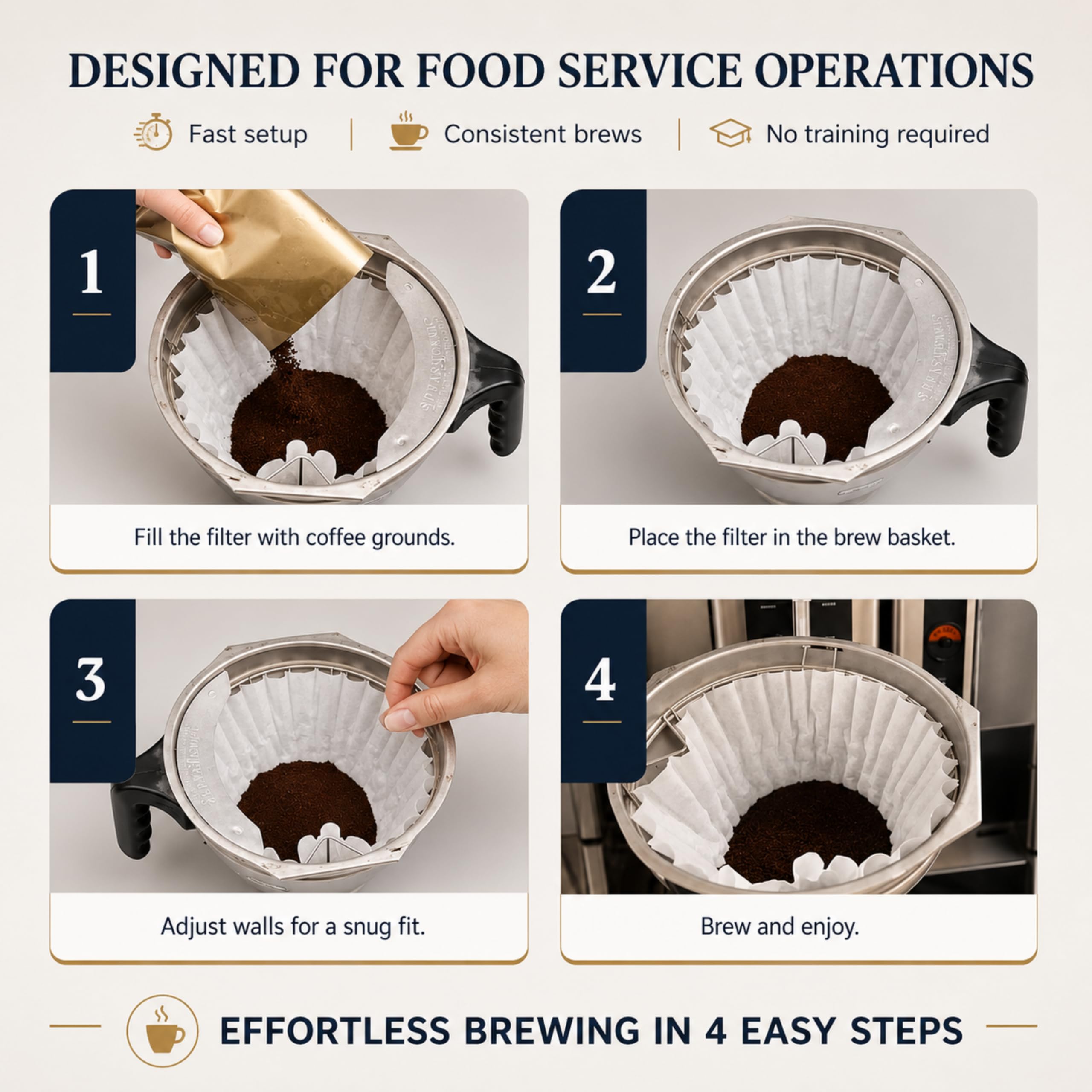 Katy's Extra große Kaffeefilter, Premium-Kaffee- und Teefilter für Restaurants, Cafés und mehr, 31,8 x 11,4 cm, kein Überlaufen, kein Reißen, 250 Stück Großpackung