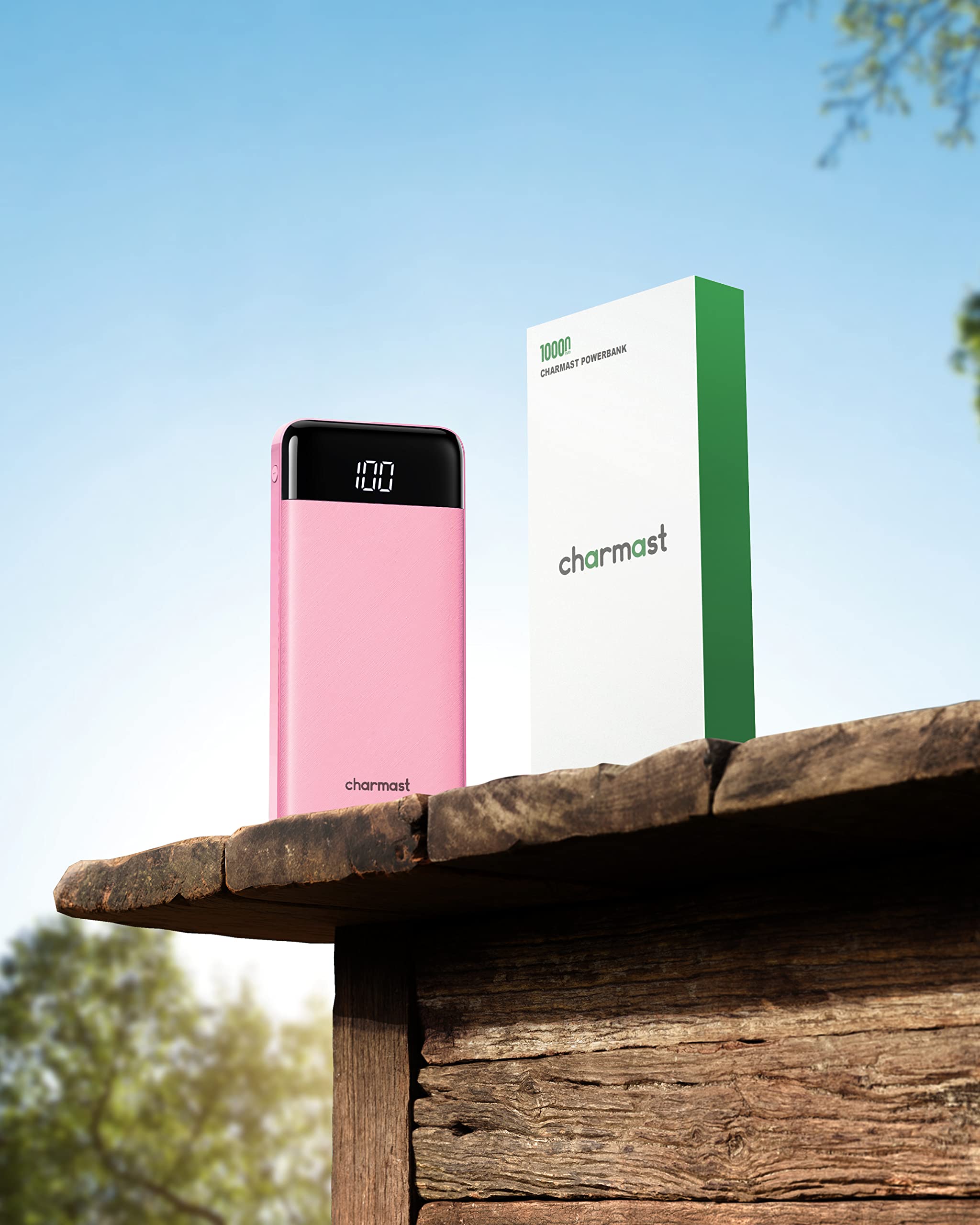 Charmast Batterie Externe 10000mAh avec 4 Câbles Intégrés Batterie Portable USB C Mince Power Bank avec 6 Sorties et 3 Entrées pour iPhone 12 13 11 Samsung S21 S22(Rose)