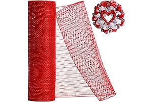 10 Inch x 10 Yards Red Mesh Ribbon Roll for Christmas Tree Crafts