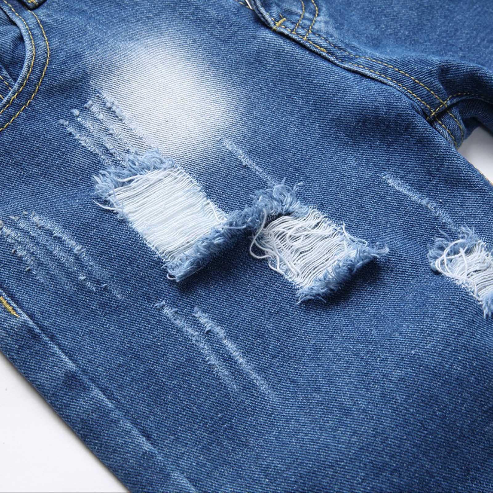 Genérico Jeans Casuales para niños Sin restricciones de Movimiento Vaqueros con Cintura elástica Corte Amplio sin apretar Diseño Unisex niño y niña Pantalones Vaqueros con Bolsillos