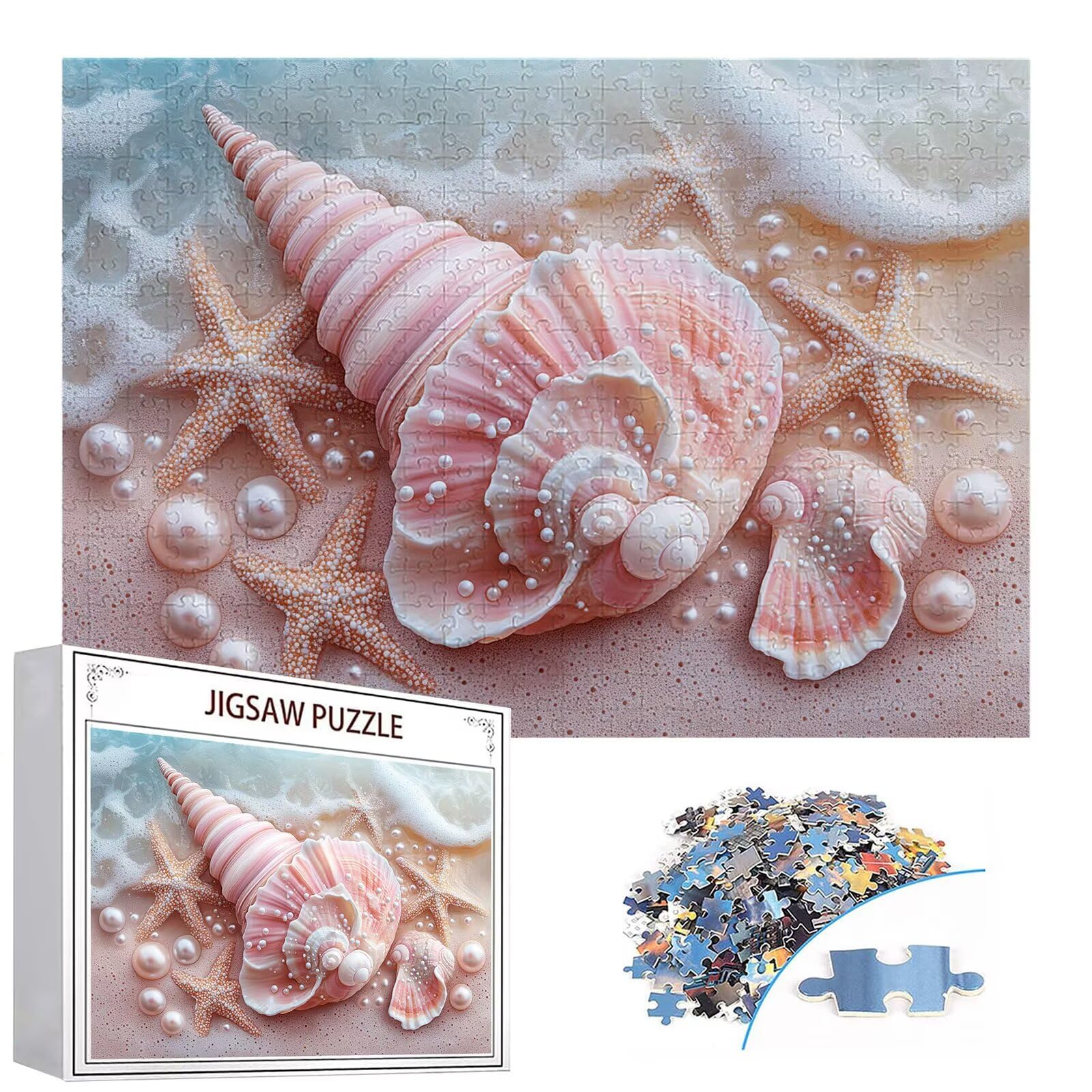 Puzzle 4000 elementów plaża puzzle dla dorosłych muszla 141 x 87 cm unikalne rzemiosło klasyczne 3D drewniana układanka do rodzinnych gier aktywnych, układanka do samodzielnego wykonania nawet do