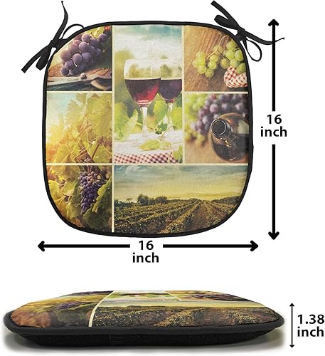 Vista 125 de Lunarable Orient - Juego de 6 cojines de asiento para silla, diseño de estrellas marroquíes, espirales y curvas abstractas, ilustración oriental