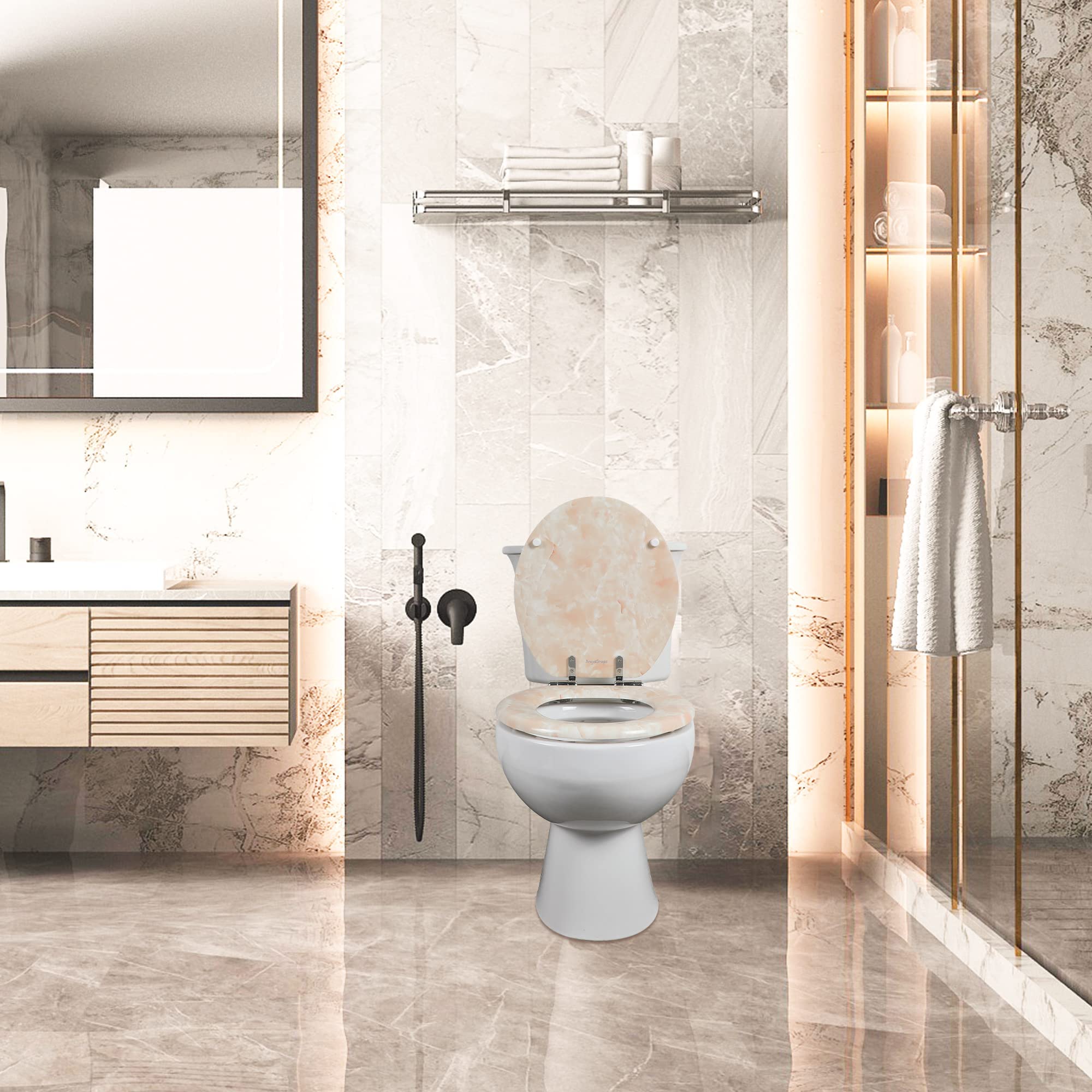 Elongated Marble Toilet Seat