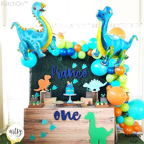 Miniatura 7 de Globos grandes de dinosaurio 3D con tres globos Rex, globos de tiranosaurio de dinosaurios de 35 pulgadas | 3 decoraciones de cumpleaños Rex para
