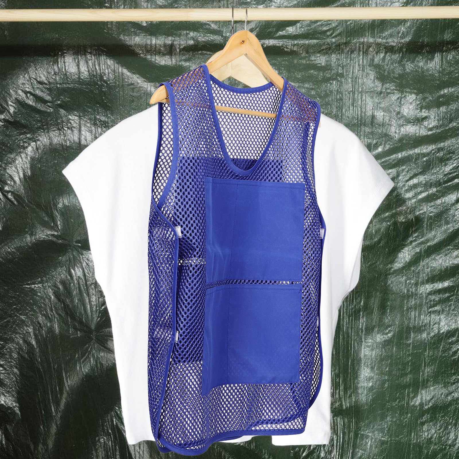 1set Gilet Refrigerante Estivo con Impacchi di Ghiaccio Riutilizzabili Smanicato da Lavoro Traspirante per Uomo Raffreddamento Rapido per Attività all Aperto