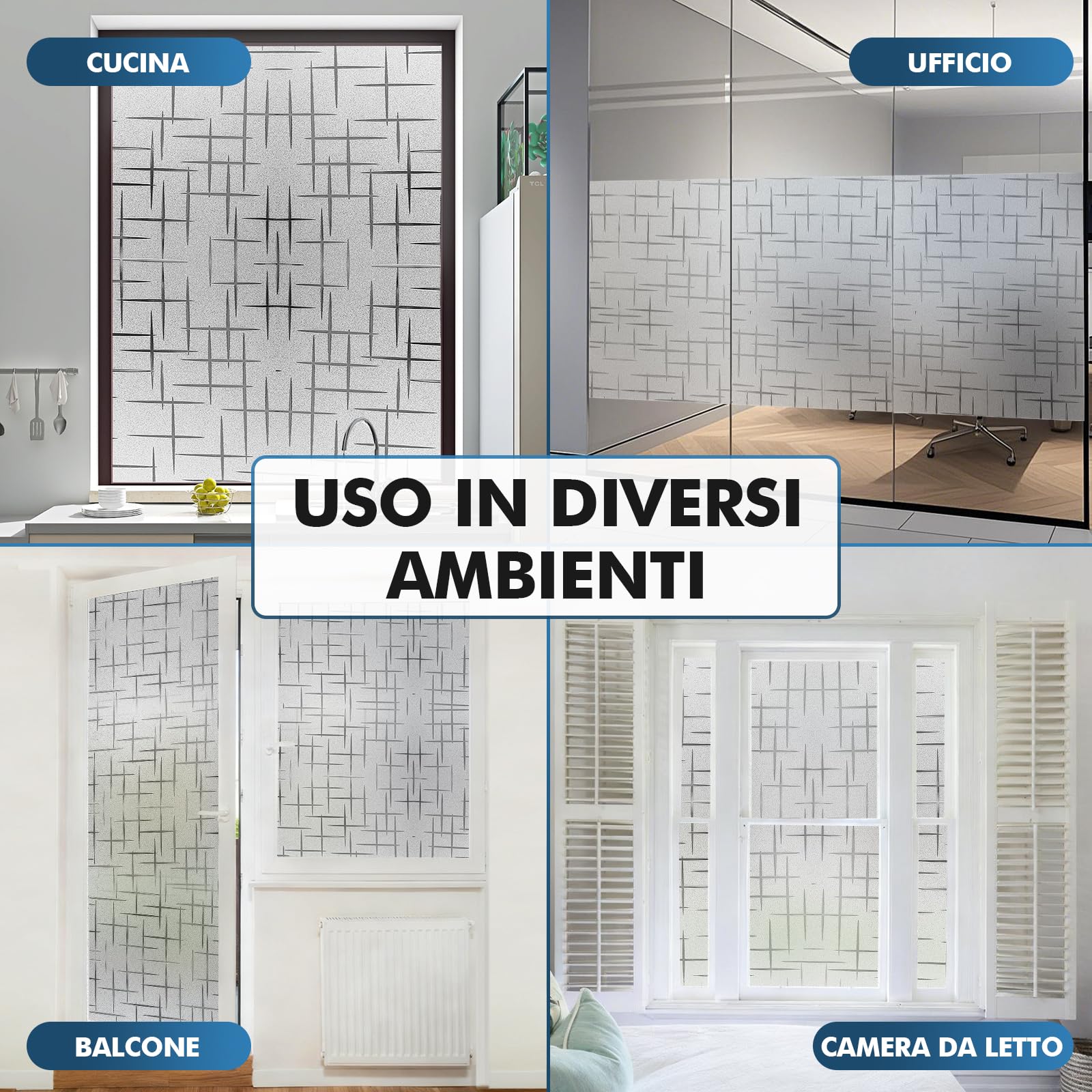 shinfly Opaca Pellicola per Vetri Finestre Privacy, Pellicola Adesiva per Vetri Elettrostatica 90x200cm, Protettiva anti-UV, Window Film Adatto per Ufficio Bagno Camera da Letto Soggiorno Cucina