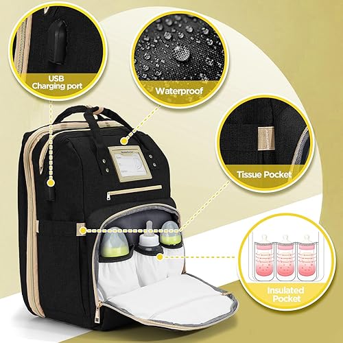 Miniatura 3 de 6 in 1 Diaper Bag Backpack with Pad Shower Gifts Travel Bags for Registry Search Boys Girls Bags Newborn Essentials Accessories Stuff Unisex Dad Mom