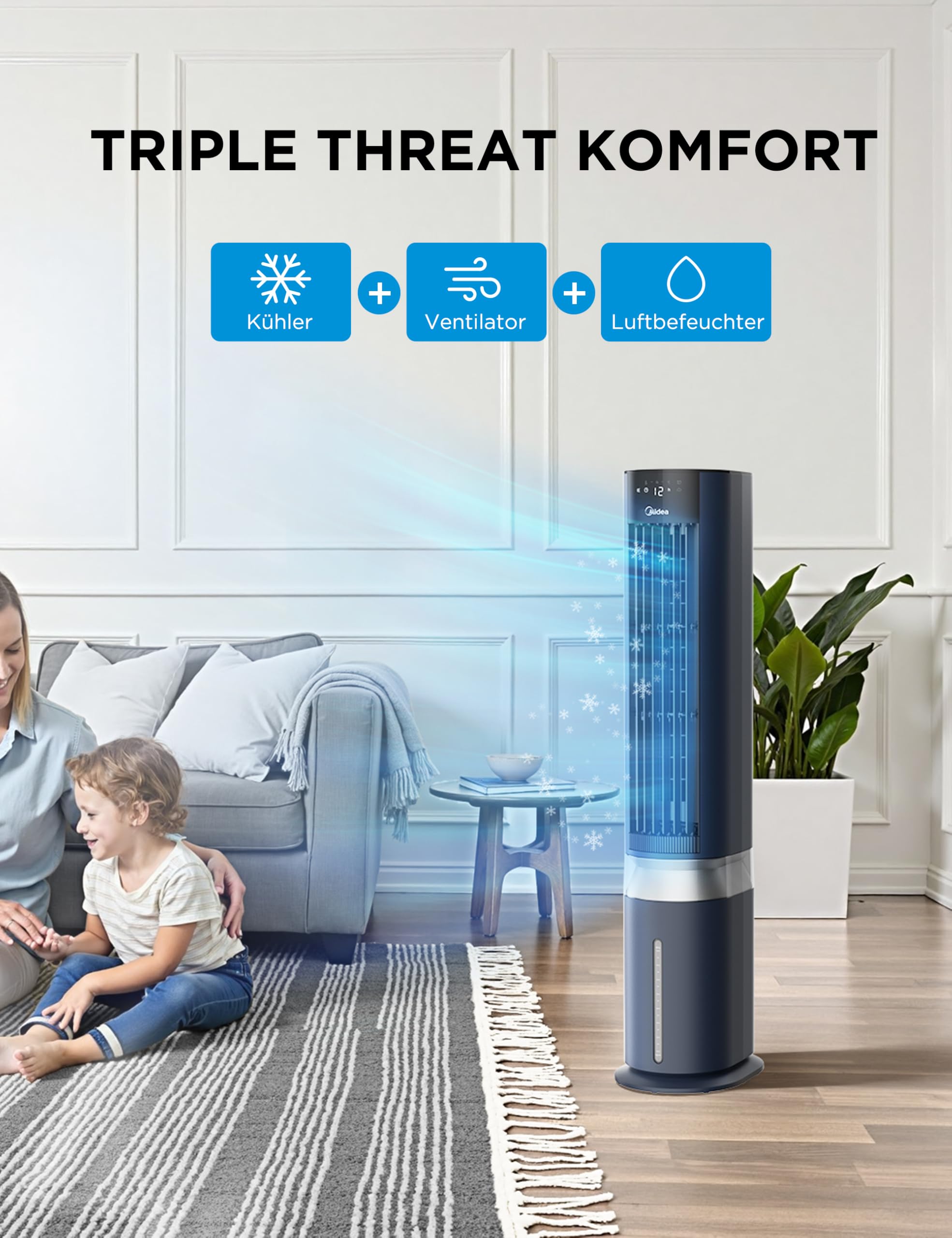 Midea Silent Air Cooler Pro 4-in-1 Mobile Klimaanlage Leiser:Luftkühler – Bild 6