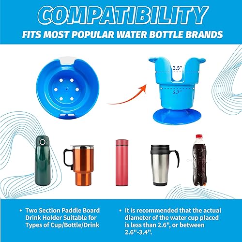 Miniatura 6 de Soporte para tazas multifunción, tabla de remo de dos secciones, adecuado para tipos de tazabotellabebida, accesorios prácticos para tablas de remo