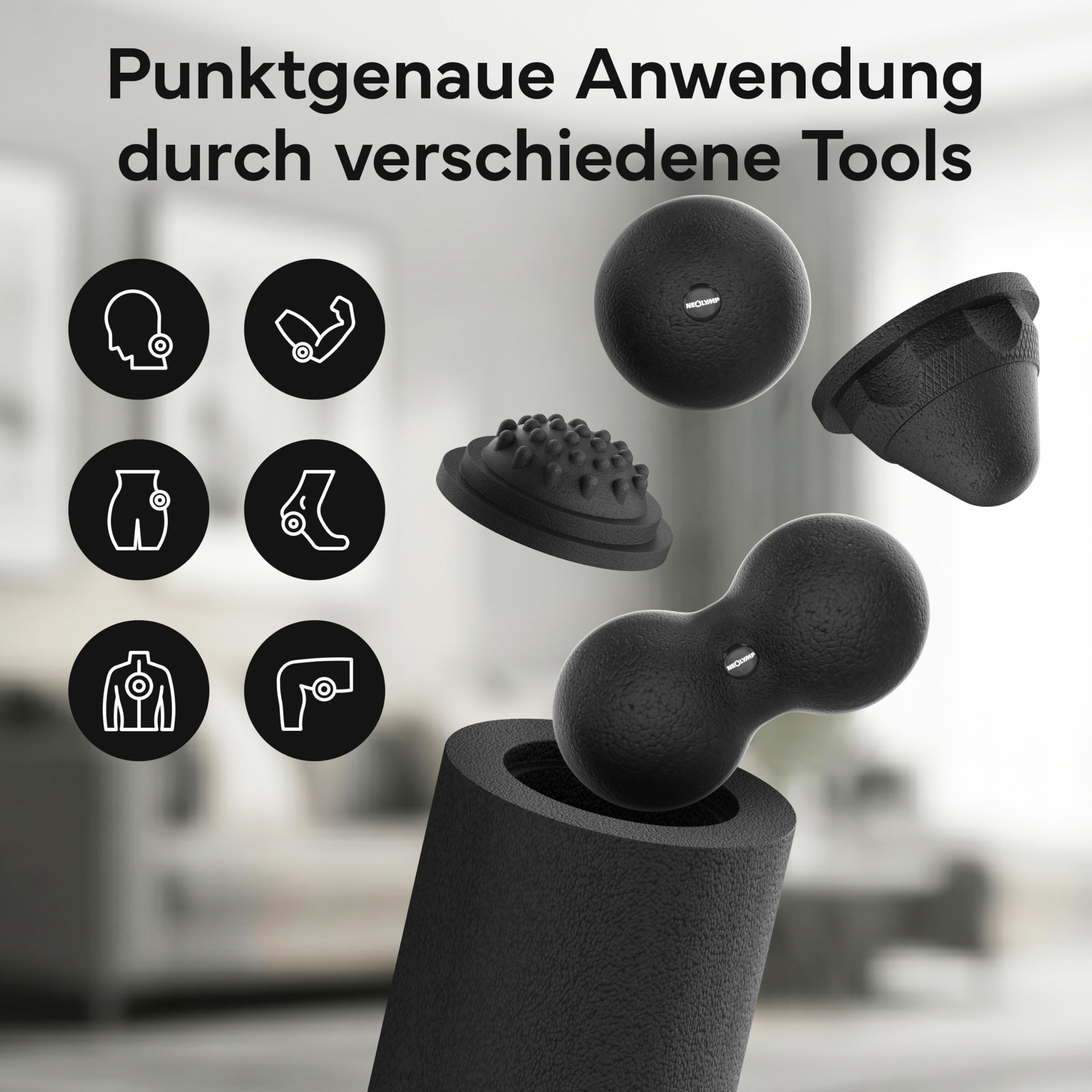 NEOLYMP Faszienrolle Set 5-in-1 Massage-Set EPP-Hartschaum Triggerpunktmassage Regeneration