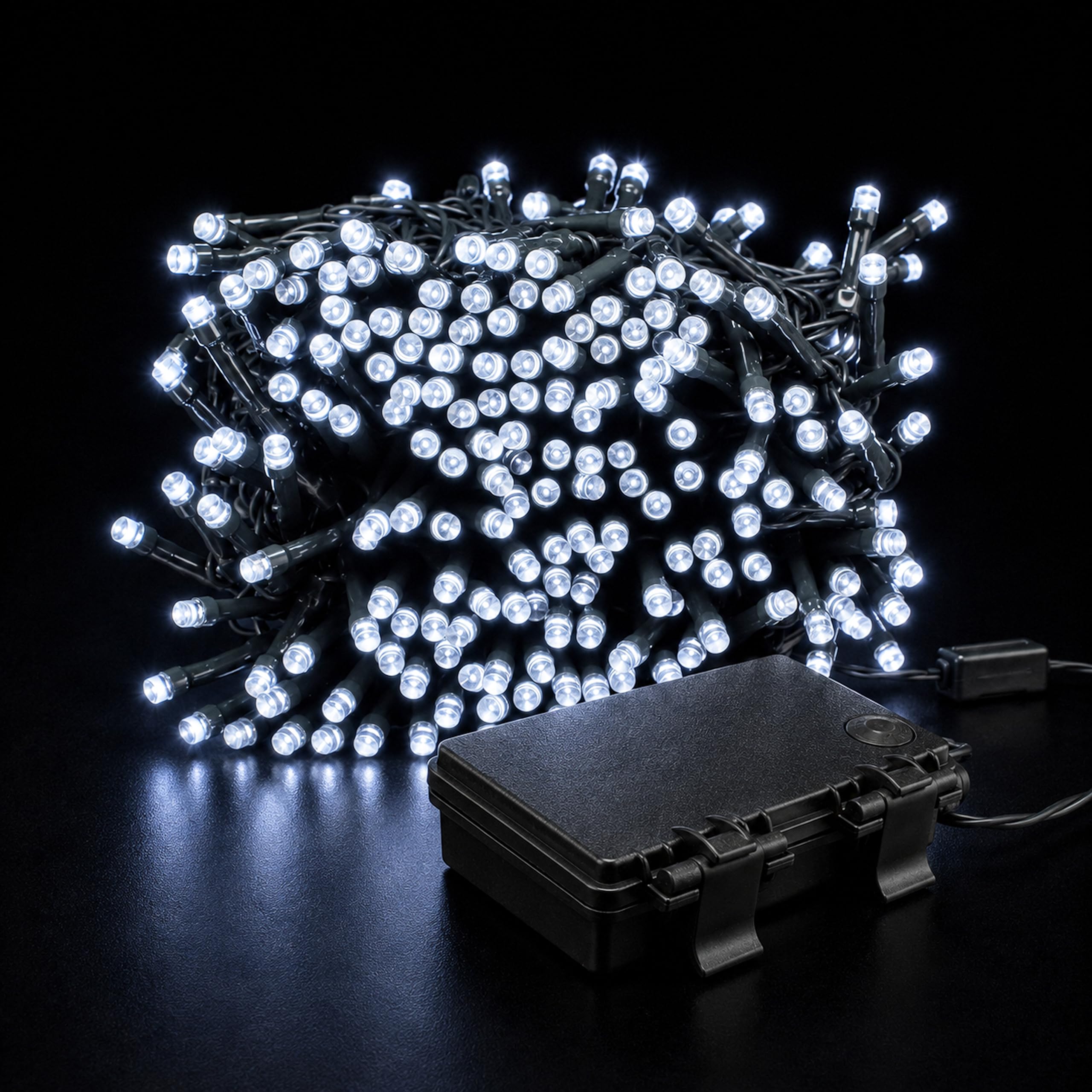 Status Innsbruck String Lights | 400 LED White Light Chain with 6 Hour Timer | 32.3 Meter Cable Length (0.4m to First Light) | Indoor & Outdoor Party Lights Battery Operated | INNSBRUCK400BTW6