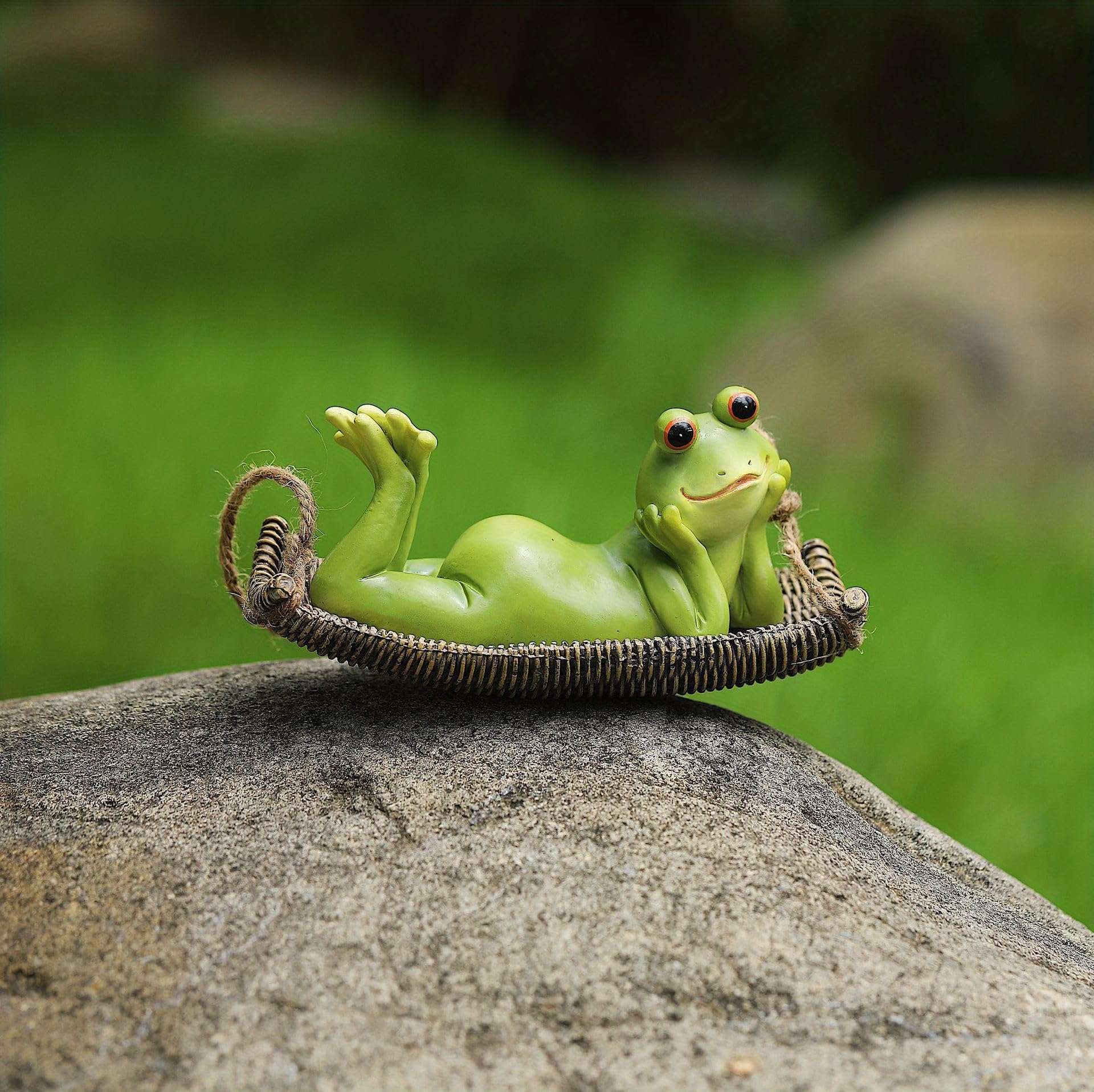 Amazon.co.jp: カエルの吊り下げ式庭彫刻、吊り下げ式ハンモック