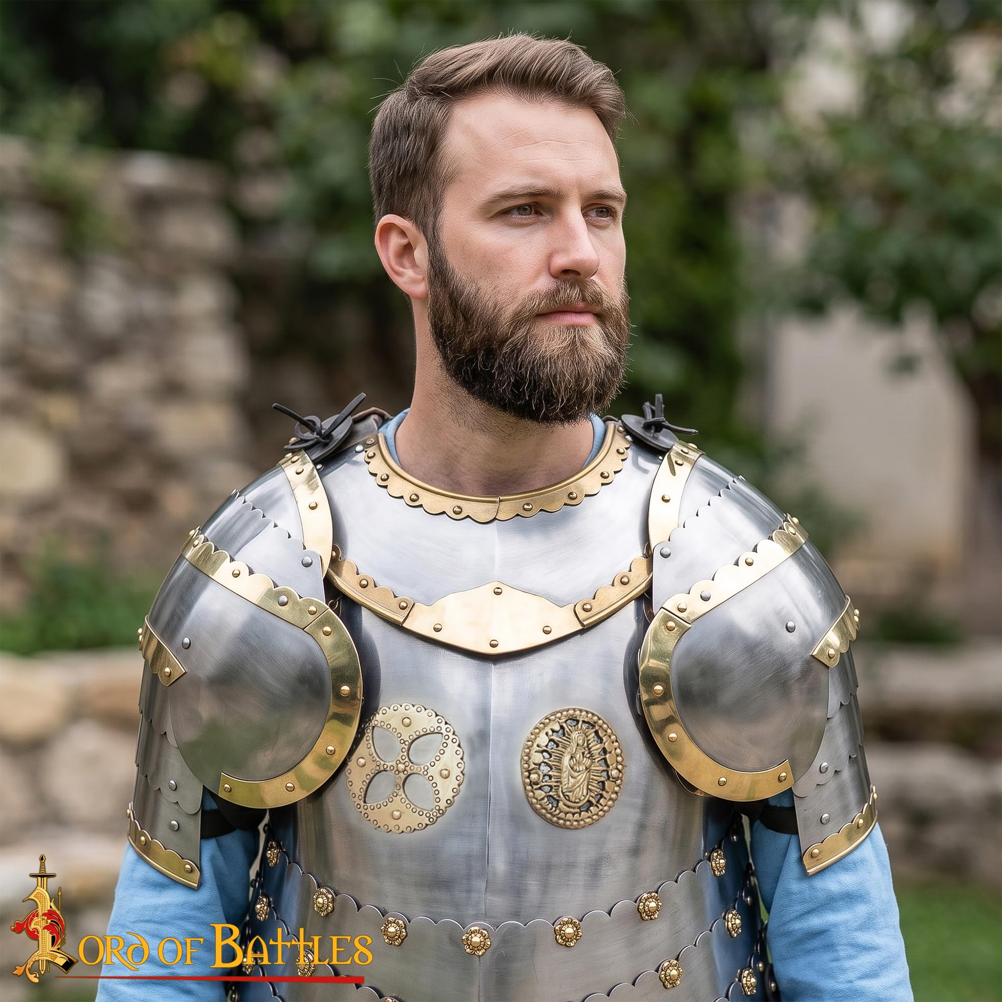 Gorget medievale in acciaio calibro 16, calibro 18, protezione funzionale per il collo, per rievocazioni storiche