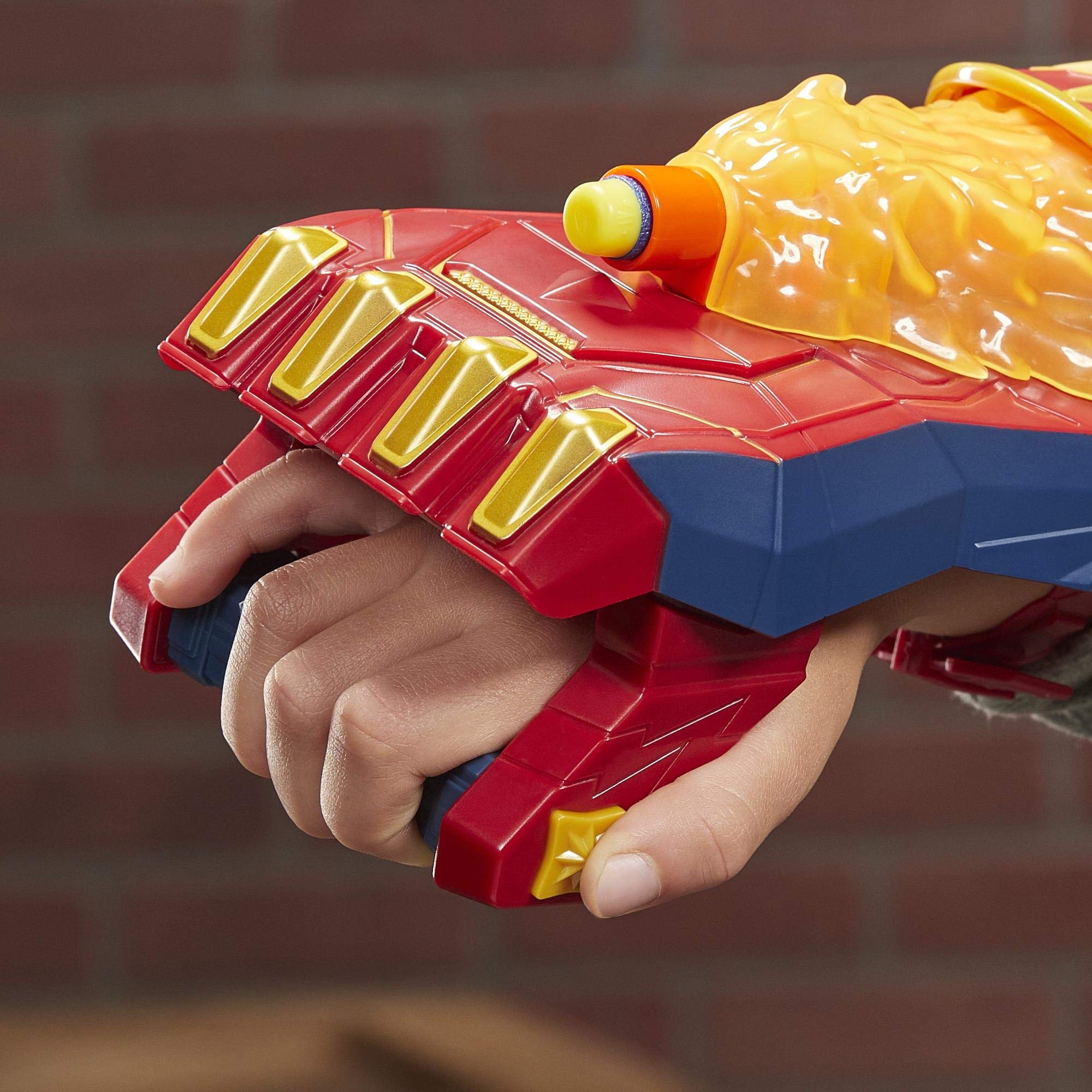 Power Moves Captain Marvel Photon Blaster, NERF Dart Shooting Toy for Kids, Role Play, Toys for Kids 5 Years and Older
