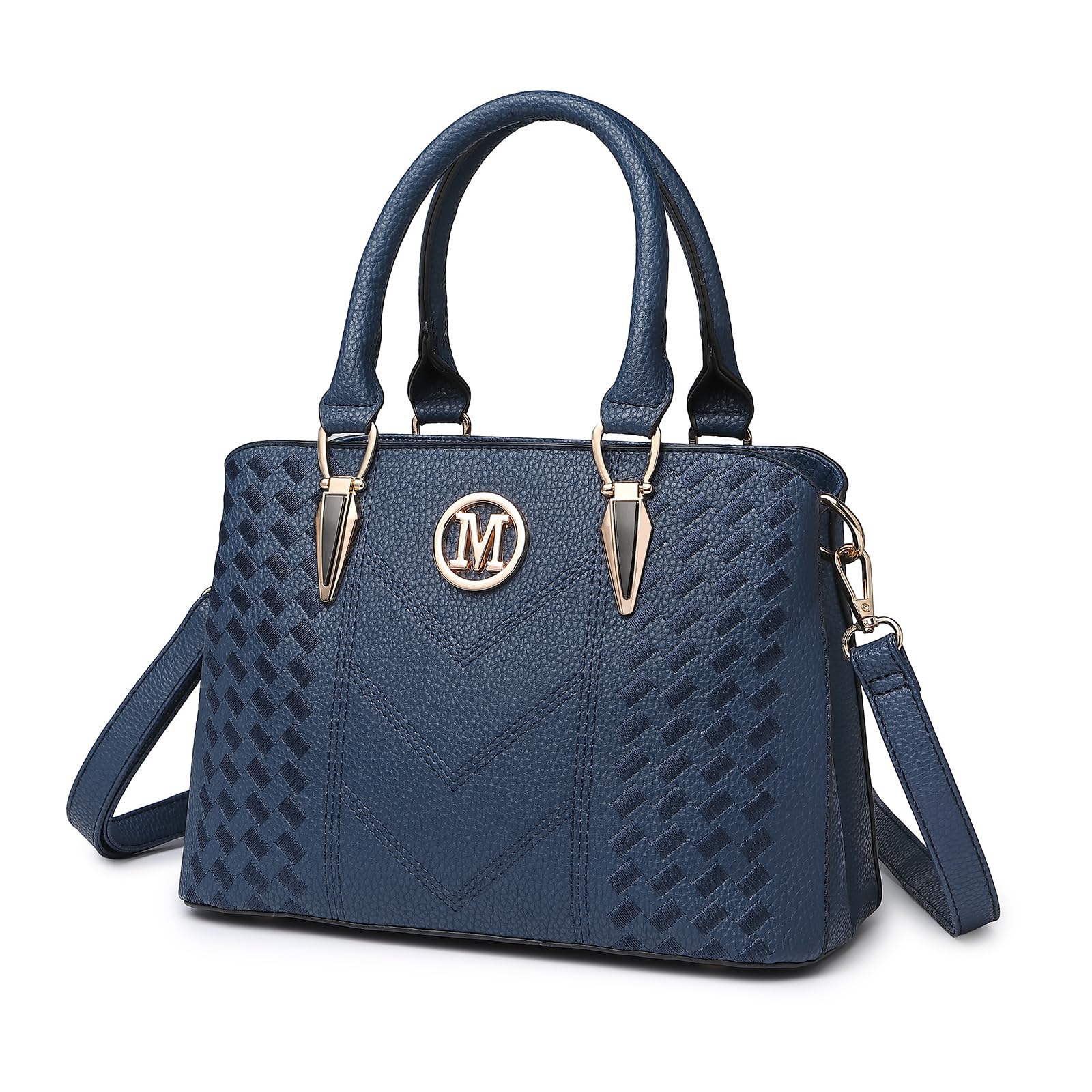 Miss Lulu Handbags for Women, Womens Top Handle Bag PU Leather Shoulder Bag Blue