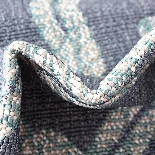 Miniatura 7 de Unique Loom Outdoor Coastal Collection - Alfombra de área con ataduras (9 pies x 12 pies 2 pulgadas, rectangular, azul marinomarfil)