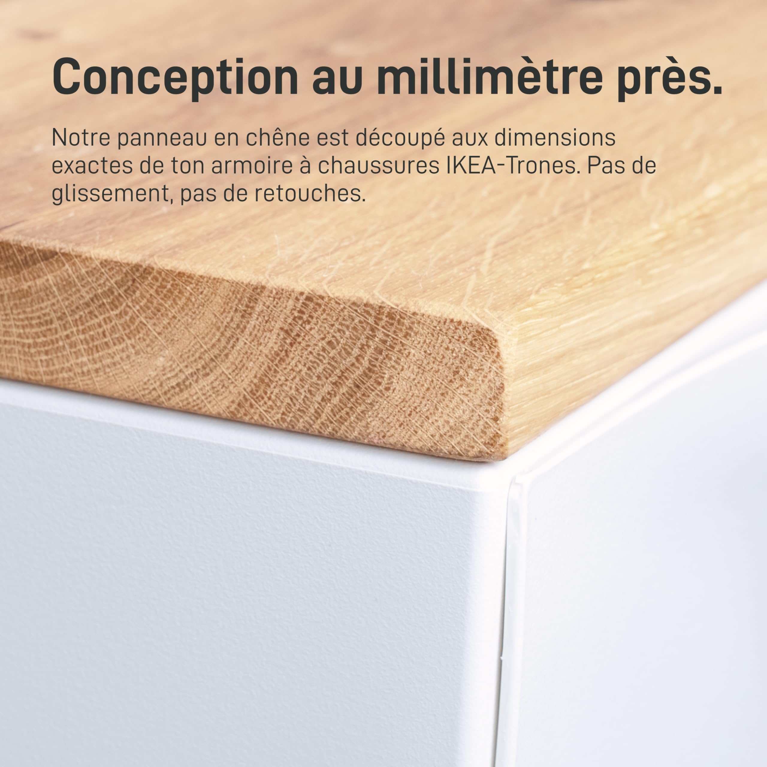 Natural Goods Berlin 1 Plaque en Bois de chêne Trones – I K E A Upcycling DIY – 2 cm d'épaisseur Trones avec Fonction antidérapante – Planche en Bois de chêne Massif – Plaque en Bois Massif – Plaque