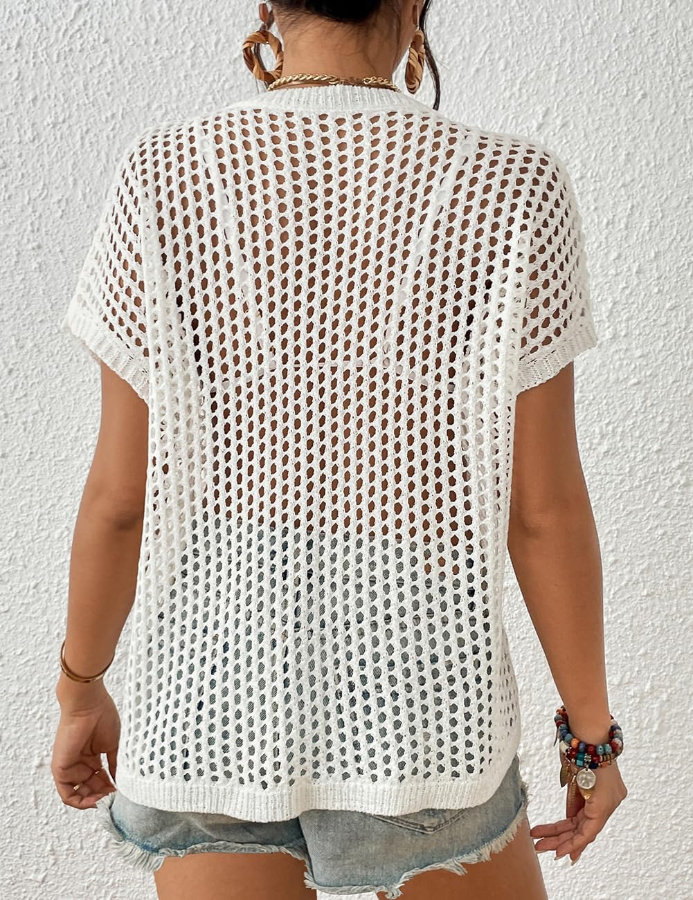 Bsubseach Crochet Cover Ups for Swimwear Women Hollow Out Knit Bikini Beach Swimsuit Cover Up Summer Crochet Top - Image 6