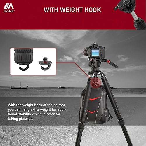 Miniatura 6 de EVUMO B75M - Adaptador de cuenco de 2.953 in con mango retráctil, tornillo de montaje de 3/8 pulgadas, base de nivelación de media bola de aleación