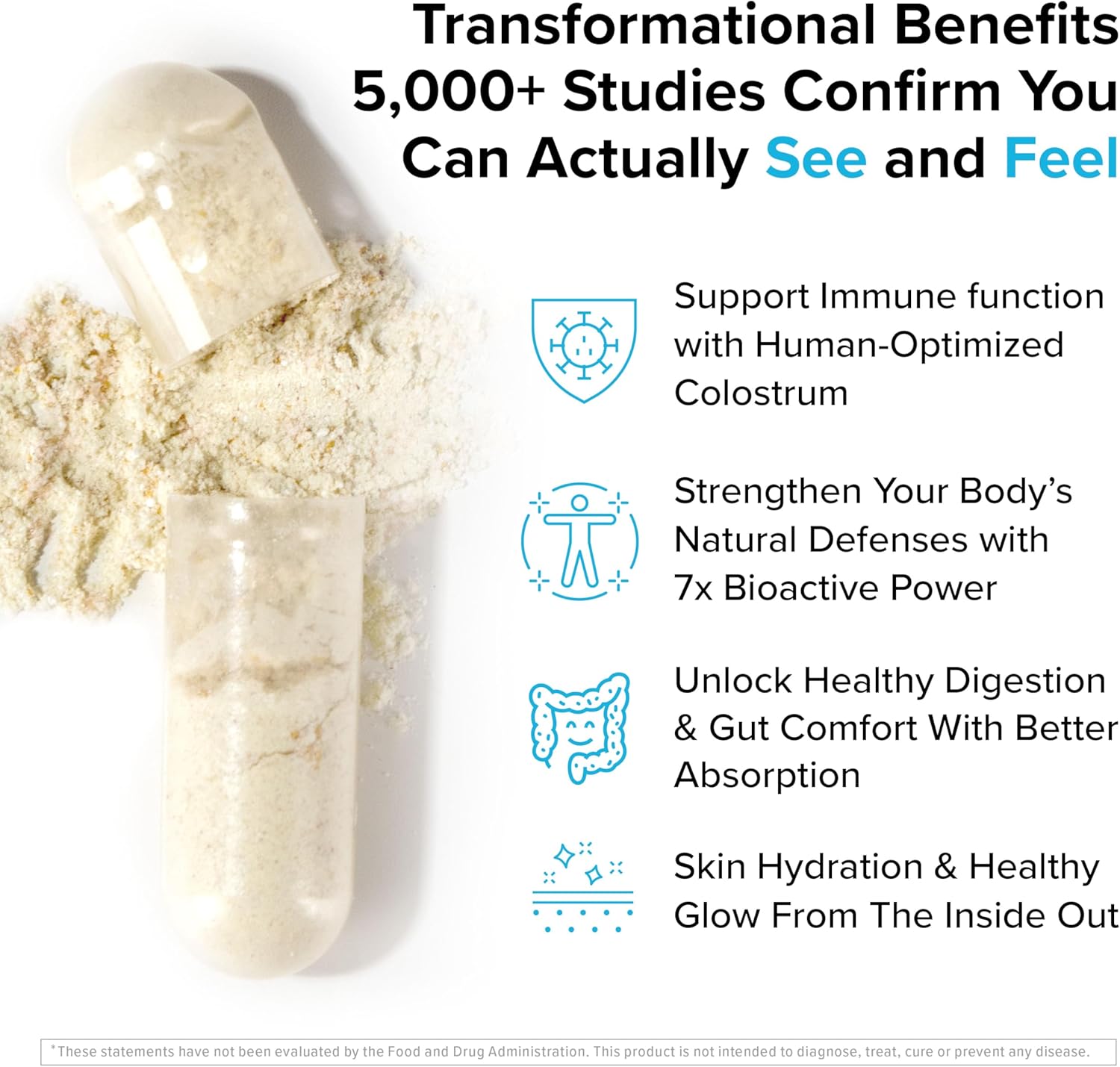 InnoSupps Colostra - Optimized Colostrum Capsules for Immune Support, Gut Health and Muscle Recovery - Mess-Free Alternative to Colostrum Powder - 30 Capsules