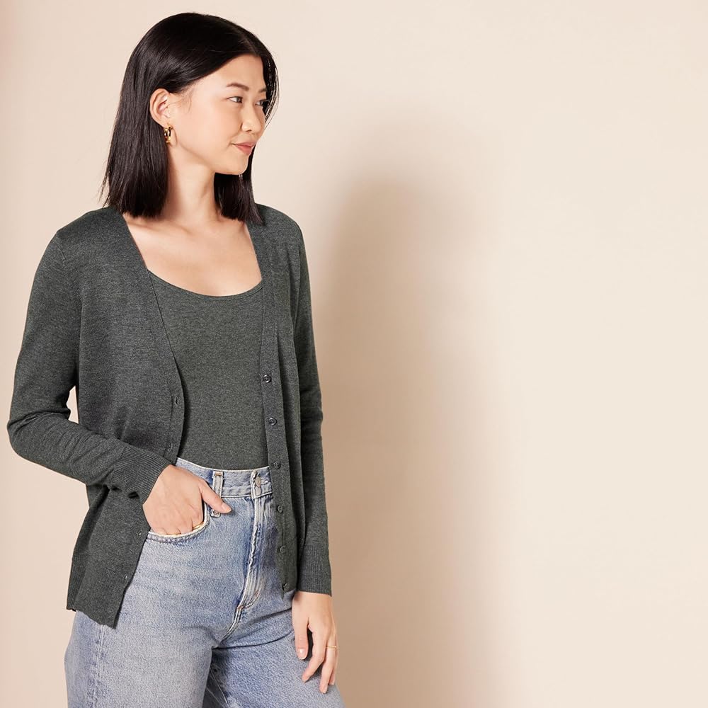 カーディガン ニット ライトウエイト Vネック レディース Amazon.co.jp: [Amazon Essentials] カーディガン ニット ライト