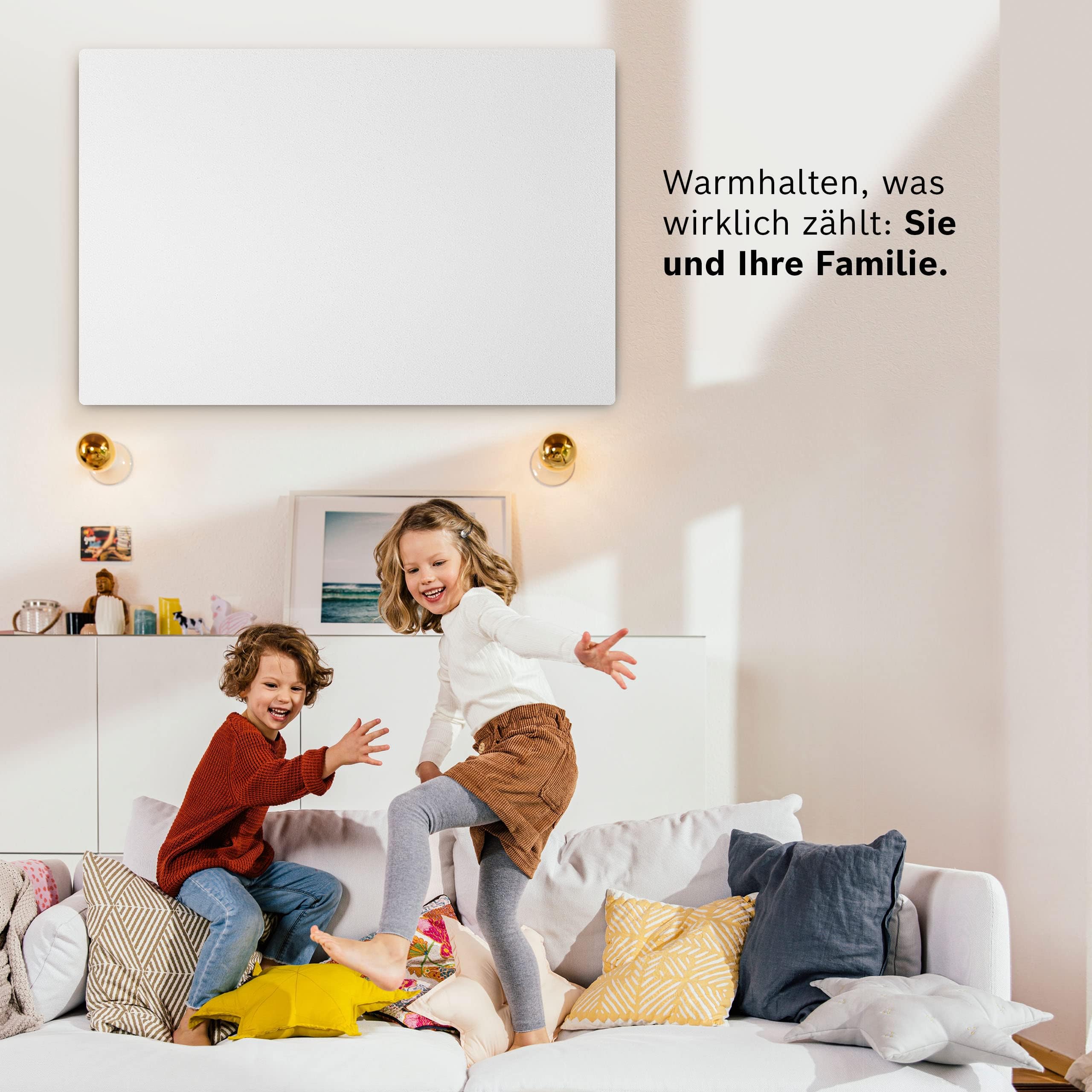Bosch Heat Infrared 4000 P, Infrarotpaneel 850 Watt (20 m²) | Aus Metall mit Funkregler und Steckdosenadapter, Infrarot Wandheizung, Elektroheizung, Deckenmontage möglich, IP44