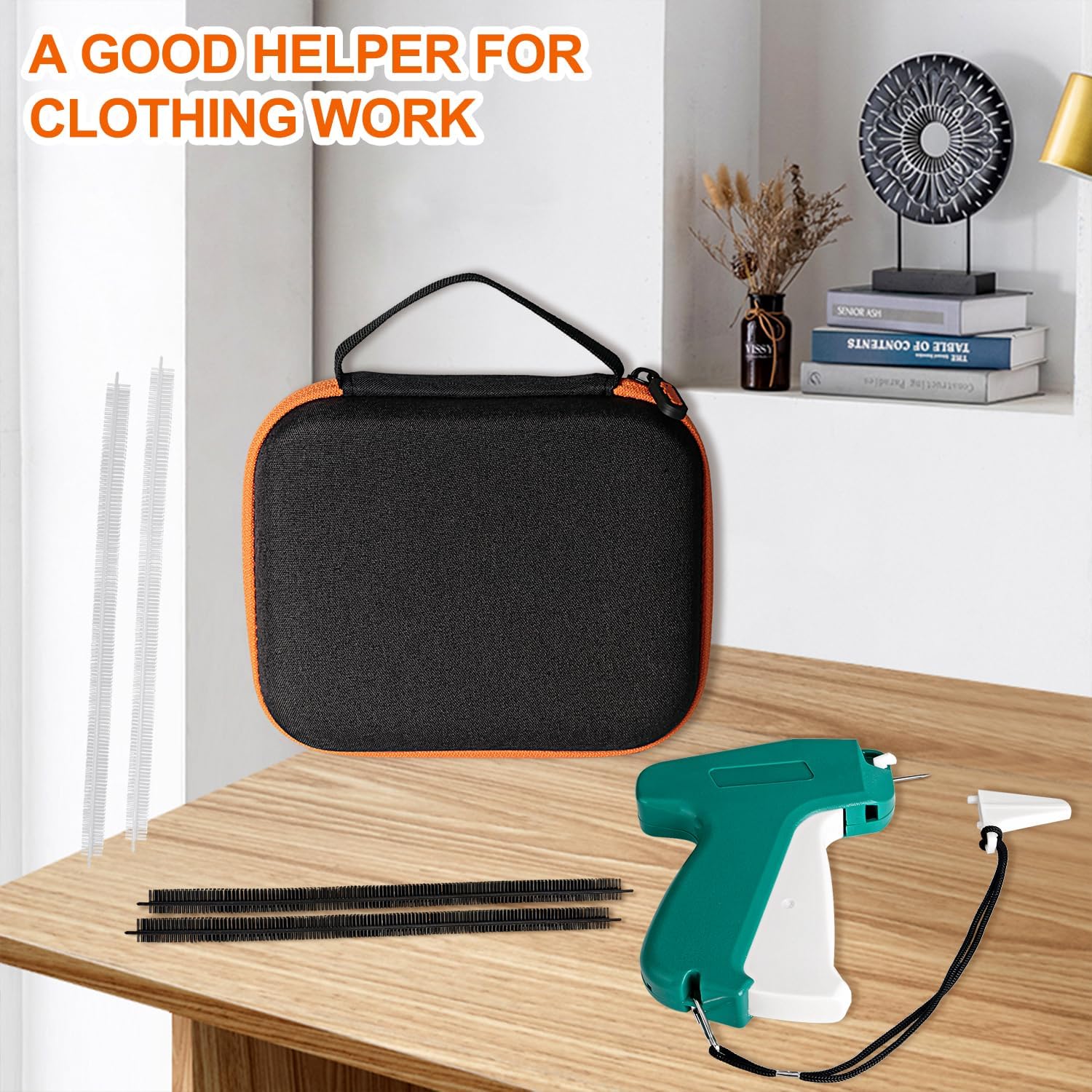 Stitch Gun for Clothes with Case, Mini Stitch Gun for Clothes, Quick Clothing Fixer, Quilting Hemming Gun Kit with 6 Needles, 1500 White & 1500 Black Fasteners (Standard) - Image 7