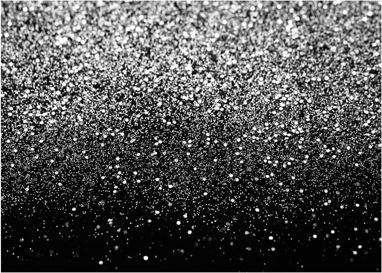 AIIKES 10x8FT Black and Silver Backdrop Silver Flash Backdrop Birthday Party Decoration Background XY65
