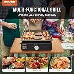VEVOR Griddle, 16.9" Heavy Duty Manual Flat Top Griddle, Countertop Grill with Non-Stick Cooking Plate, Steel, 1-Burners Restaurant Portable Grill - 22,000 BTU