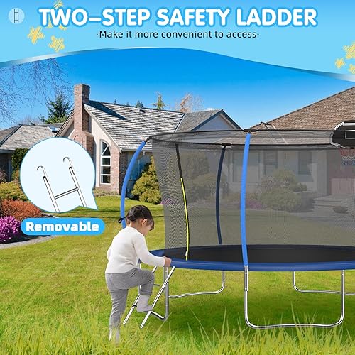 Miniatura 90 de Tranpoline - Tranpoline para exteriores de 16 pies, 14 pies, 12 pies, 10 pies, para niños y adultos, capacidad de peso de tranpoline de 300 a 1000