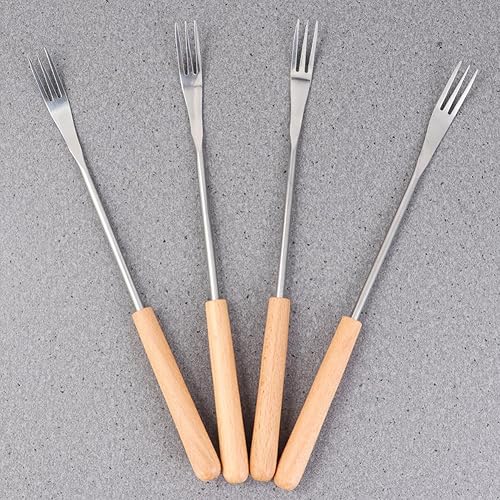 Miniatura 7 de STOBAZA 6 tenedores de fondue de acero inoxidable de 10.2 pulgadas, palitos de fondue de queso, utensilios de cocina, tenedores de alimentos con